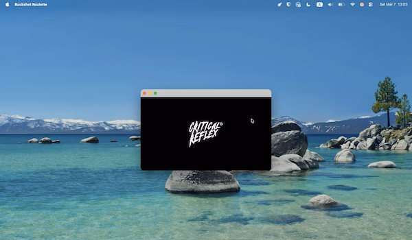 The game in macOS window on macOS background